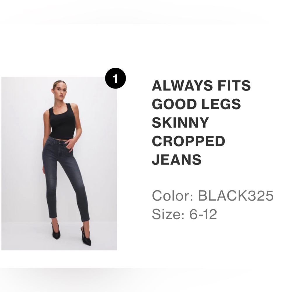 Good American ALWAYS FITS GOOD LEGS SKINNY CROPPED JEANS